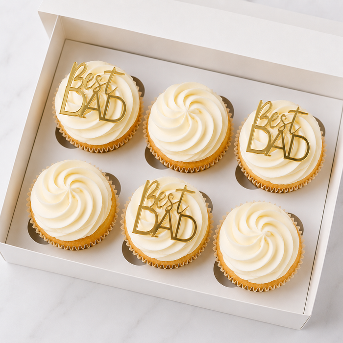 Best Dad Cupcake Charm Gold