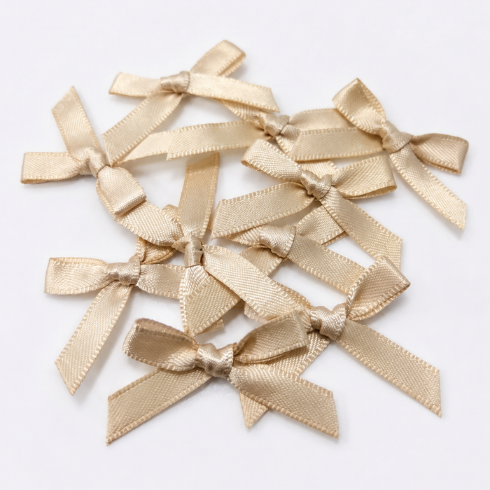 Satin Ribbon Bow 10pk - Luxe Gold