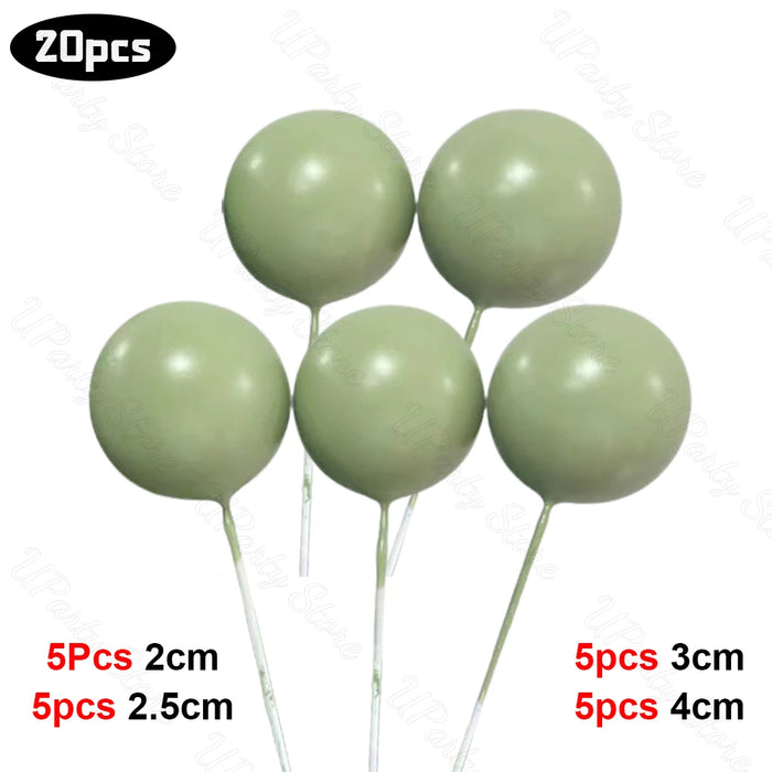 Cake Ball Toppers 20pc Mixed Sizes - Sage Green
