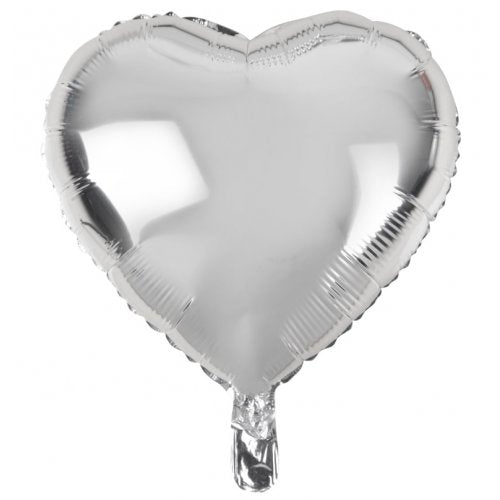 45cm Silver Heart Shaped Foil Balloon