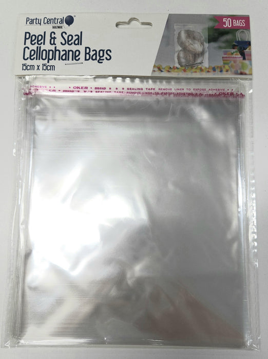 Premium Peel & Seal Cellophane Bags - 15cm x 15cm 50pk