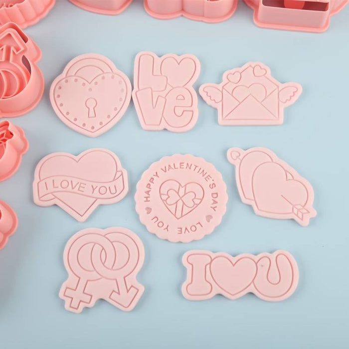 Assorted Valentines Cookie Cutters Set 8pc