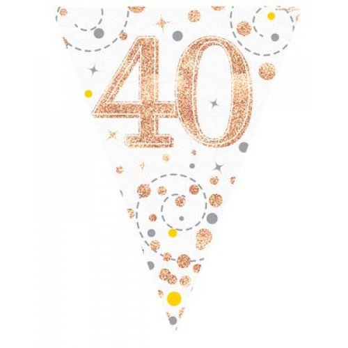 40th Birthday Sparkling Fizz Rose Gold Bunting