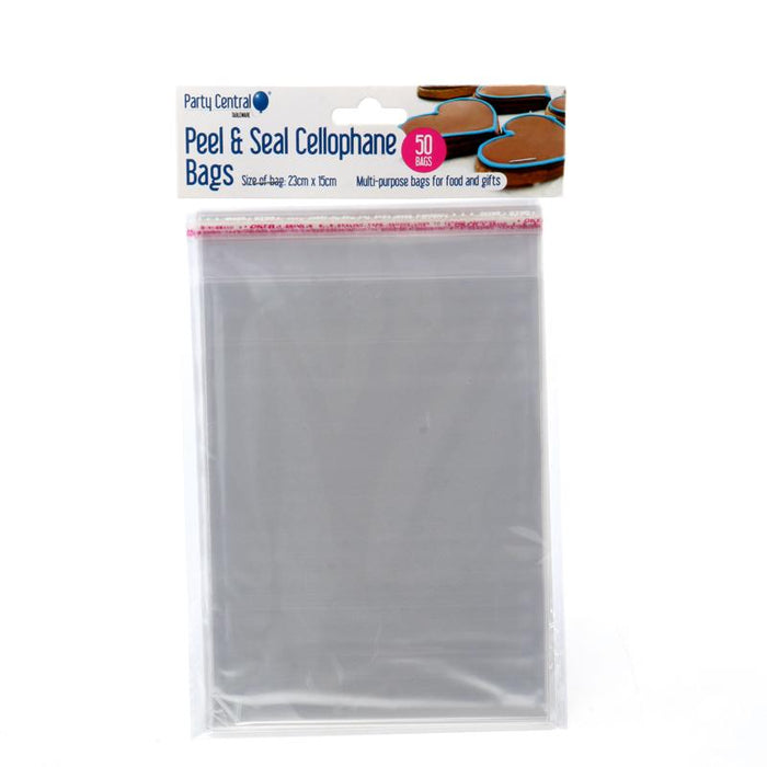 Premium Peel & Seal Cellophane Bags - 23cm x 15cm 50pk