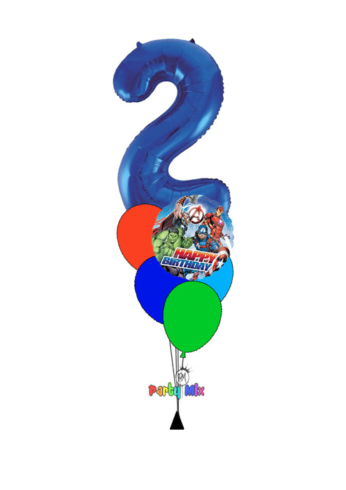 Number Character Foil Balloon Bouquet - SMALL