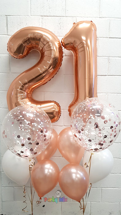 Number Balloon Bouquet w/Confetti Balloons - LARGE