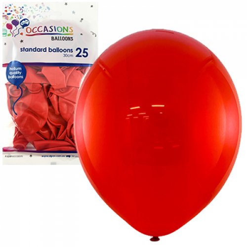 Red 30cm Balloons 25pk