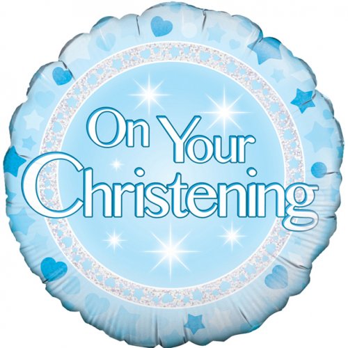 On Your Christening Blue 18inch Foil Balloon