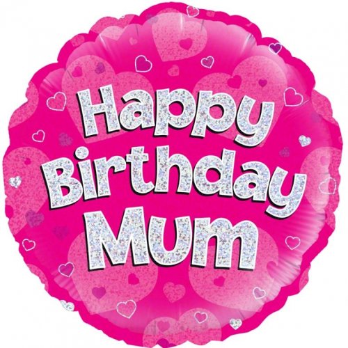 18inch Foil Balloon - Happy Birthday Mum Pink