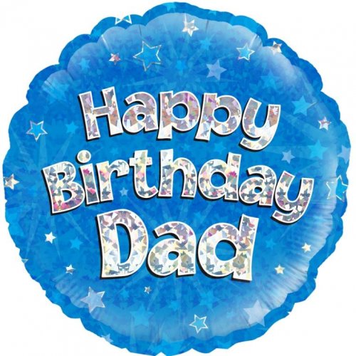 18inch Foil Balloon - Happy Birthday Dad Blue