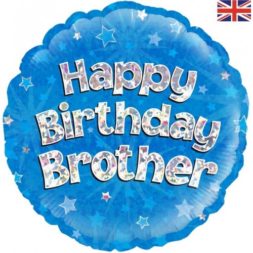 18inch Foil Balloon - Happy Birthday Brother Blue