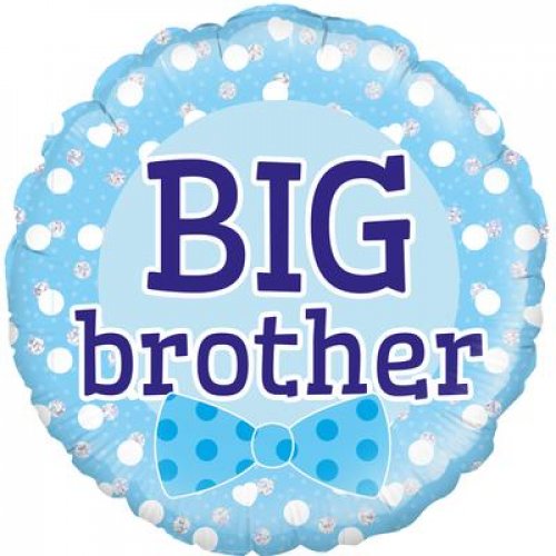 18inch Foil Balloon - Big Brother Blue Bowtie