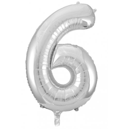Silver Number Foil Balloons