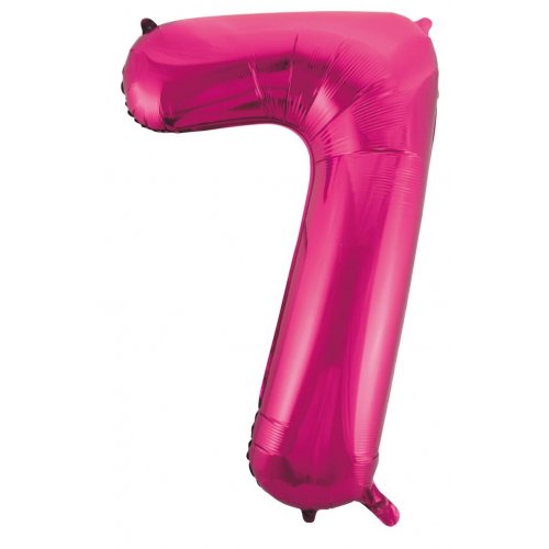 Hot Pink Number Foil Balloons