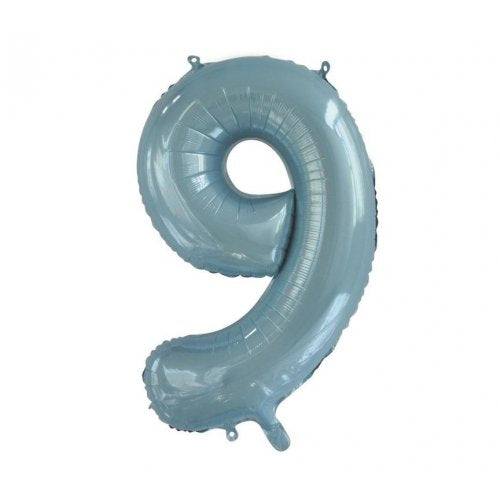 Light Blue Number Foil Balloons