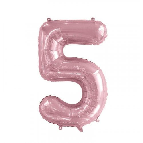 Light Pink Number Foil Balloons
