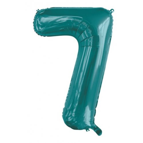 Teal Number Foil Balloons