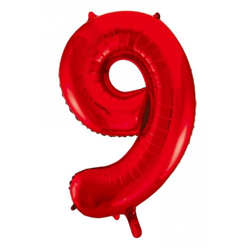 Red Number Foil Balloons