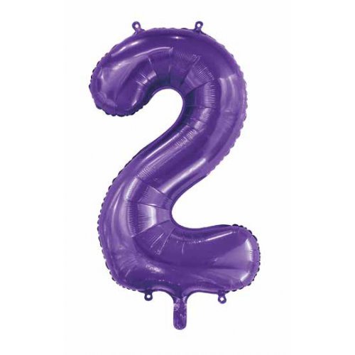 Purple Number Foil Balloons