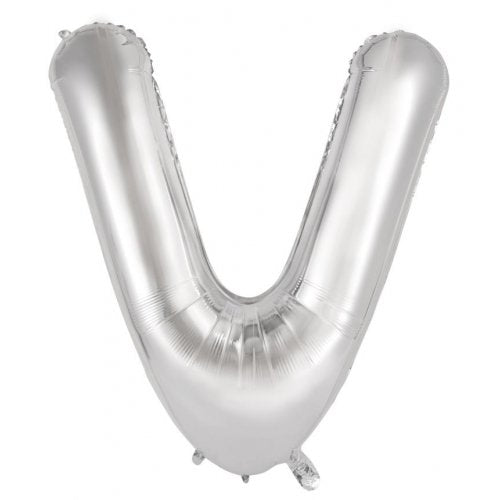 Foil 86cm Silver Letter Balloons (A-Z) Helium Filled