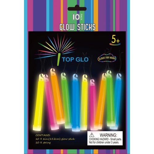 Glow Light Stick on String 6in 15cm Assorted