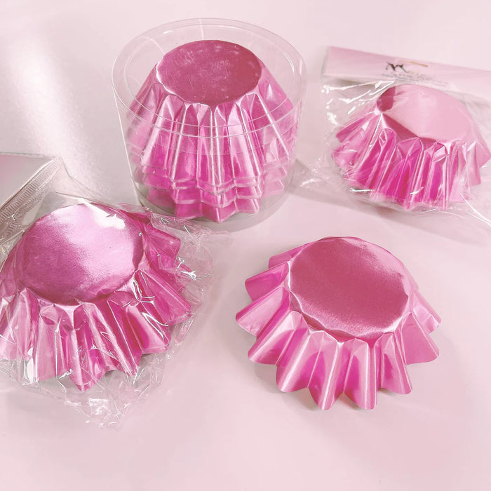 More Cuppies Fairy Floss Pink Foil Ripple Cupcake Baking Cups 24pk