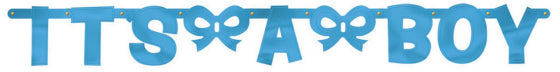 It's A Baby Boy Foil Connected Letter Banner