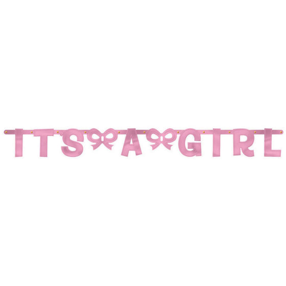 It's A Baby Girl Foil Connected Letter Banner