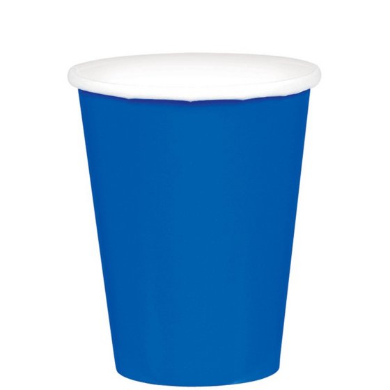 266ml Cups Paper 20 Pack - Bright Royal Blue