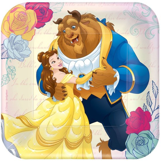Beauty and the Beast 17cm Square Plates