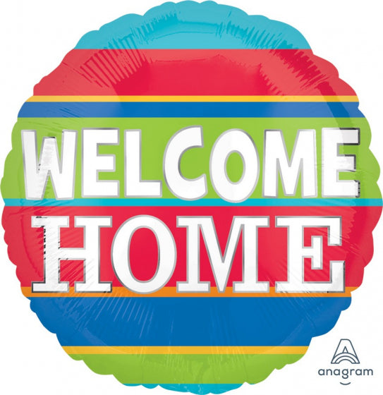 Welcome Home Colourful Stripes 18inch Foil Balloon