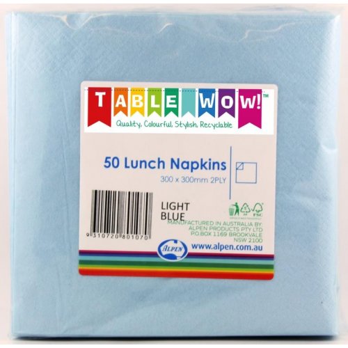 Light Blue Lunch Napkin 30x30cm 2ply P50