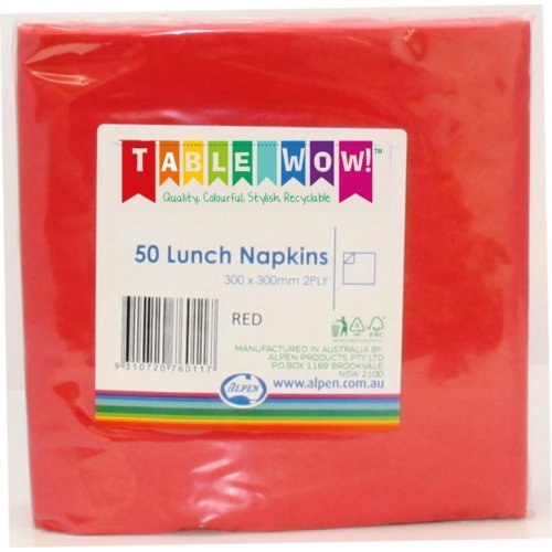 Red Lunch Napkin 30x30cm 2ply P50