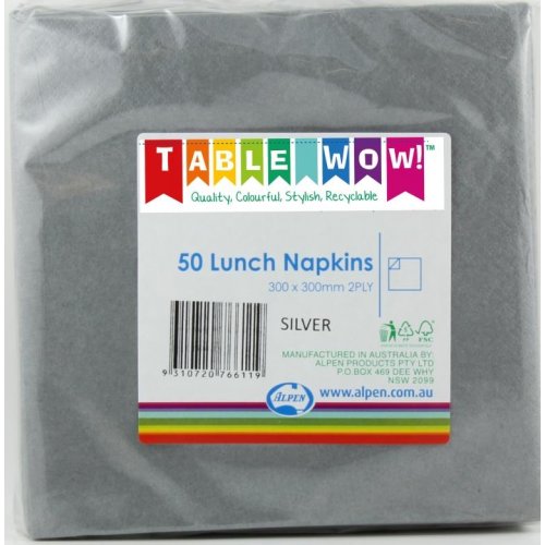 Silver Lunch Napkin 30x30cm 2ply P50