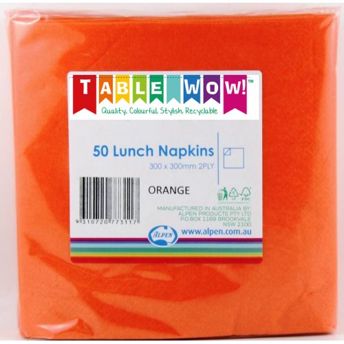Orange Lunch Napkin 30x30cm 2ply P50