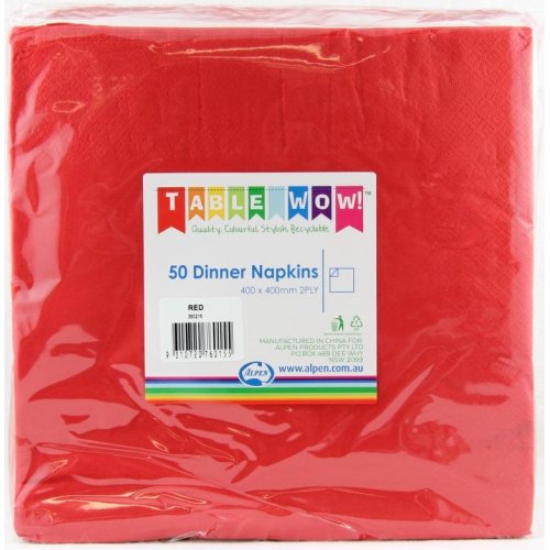 Red Dinner Napkin 40x40cm 2ply P50