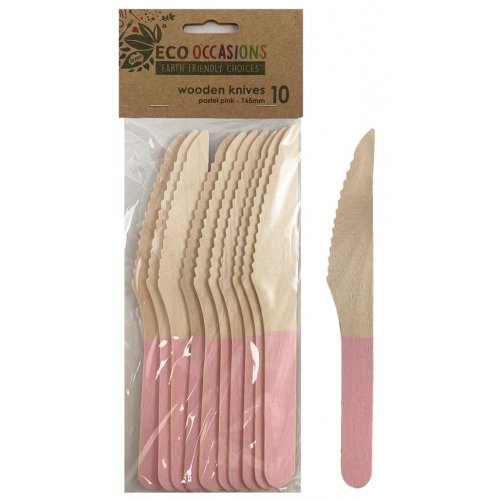 Wooden Knives Light Pink 10pk