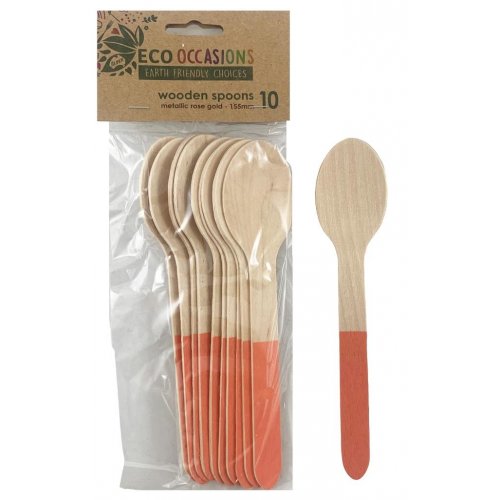 Wooden Spoons Rose Gold 10pk
