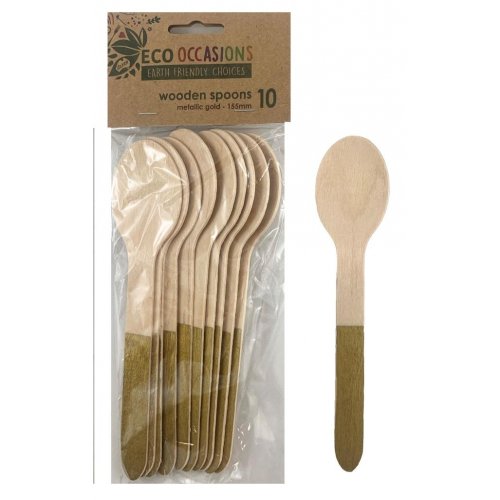Wooden Spoons Gold 10pk