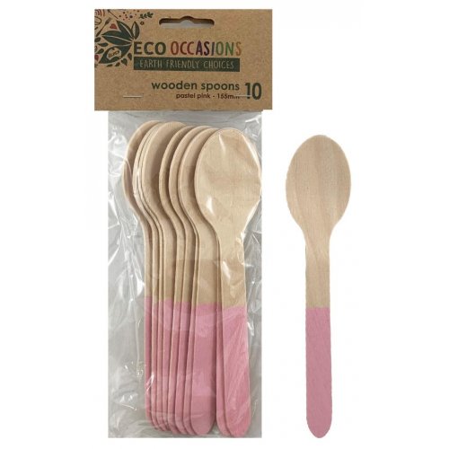 Wooden Spoons Light Pink 10pk