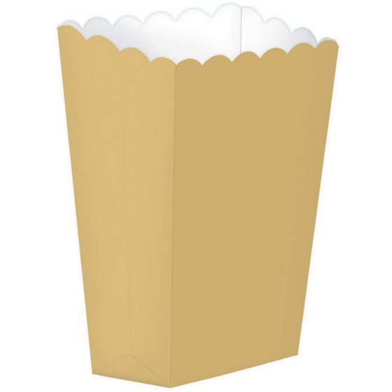 Popcorn Favor Boxes Small Gold 5pk