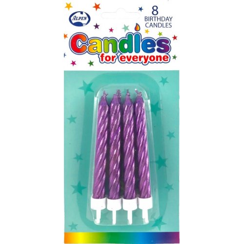 Metallic Purple Jumbo Candles with holders P8