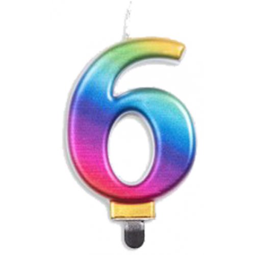#6 Rainbow Jumbo Candle