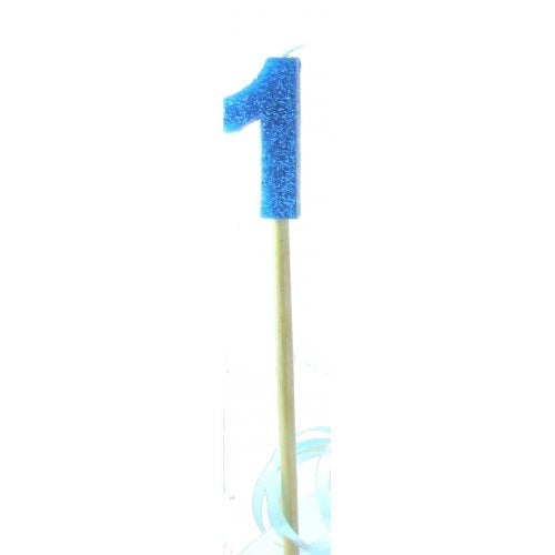Blue Glitter Long Stick Candle #1 P1