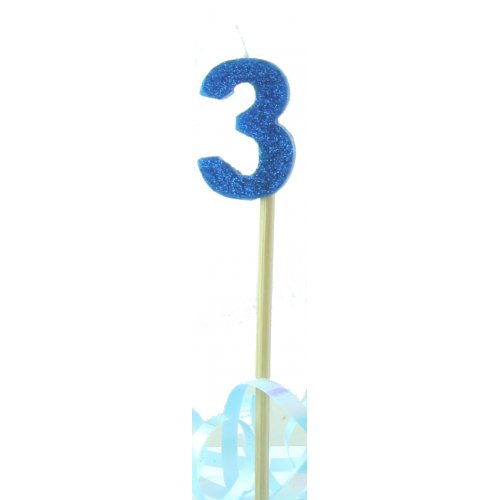 Blue Glitter Long Stick Candle #3 P1