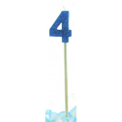 Blue Glitter Long Stick Candle #4 P1