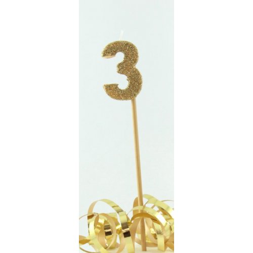 Gold Glitter Long Stick Candle #3 P1