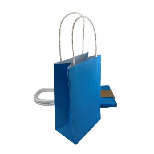 Party Bag Paper Azure Blue 5pk