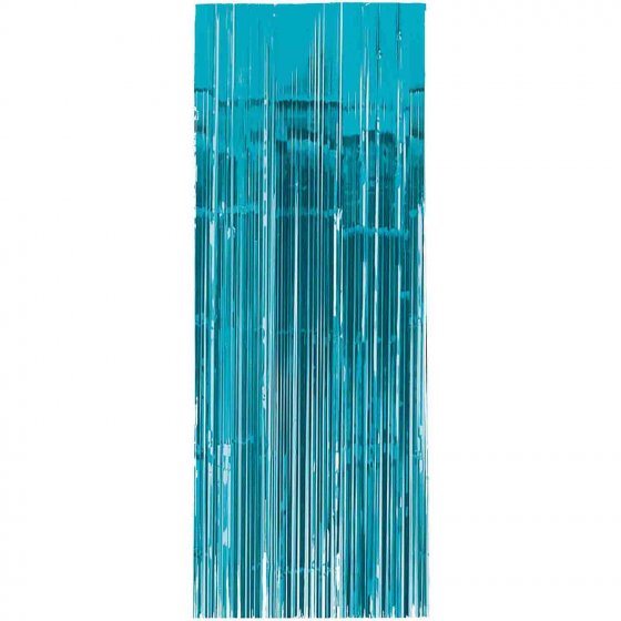 Metallic Curtain Backdrop - Caribbean Blue