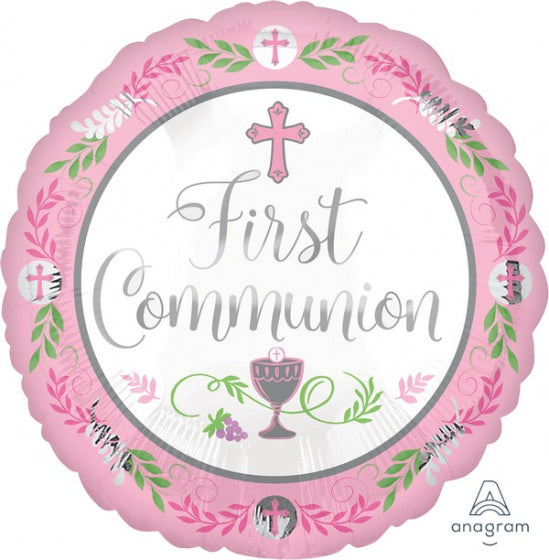 First Communion Day Girl 18inch Foil Balloon